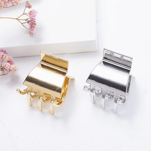 Minimalist Alloy Metal Hair Claw Clip Small Shark Catch Clip For Women High Ponytail Fixer Daily Fashion Hair Accessories Silver Gold