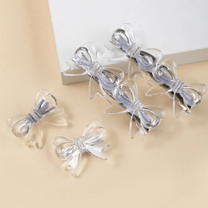 Barrettes à cheveux nœud transparent pour femmes et enfants, grandes et petites tailles