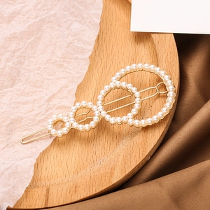 Fermaglio per Capelli in Lega di Künstliche Perle Imitazione Cava Stile Coreano Oro Minimalista Forcina per Capelli Oro per Donna Ragazze Gioielli