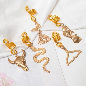 Anneaux de Cheveux Dreadlock Spirale Ethnique Rétro Alliage Or Argent Pendentifs Métal Pinces Bijoux Cheveux Femmes
