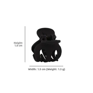 Mini pince à cheveux noire mate pour enfants mesurant 1,8 cm de haut et 1,5 cm