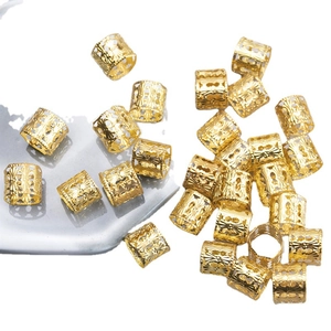 Gouden holle dreadlock haarringen met vintage patronen voor trendy gevlochten haar