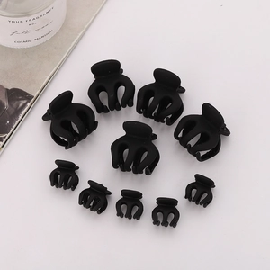 Mini Pinces à Cheveux Noir Mat Style Coréen Petites Épingles à Cheveux en Plastique pour Femmes Enfants Accessoires de Cheveux Minimalistes