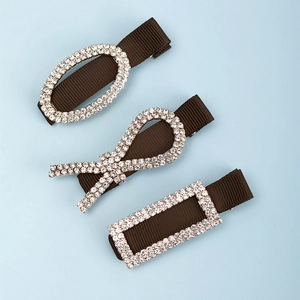Lot de Pinces à Cheveux avec Strass Nœud en Ruban Gros-Grain Cœur Étoile Accessoires de Coiffure Élégants pour Femmes