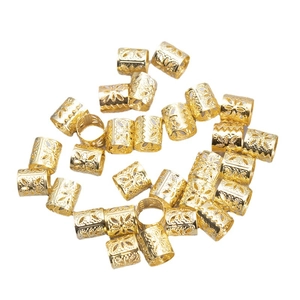 Hollow gold metal braid cuffs with floral patterns for stylish hair styling decoration