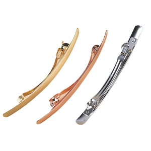 Trois barrettes à ressort en alliage minimalistes en or, or rose et argent