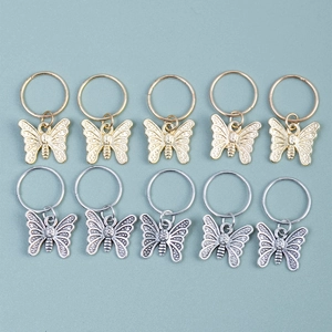 Anneaux de Cheveux Dreadlock Papillon en Alliage Bijoux de Tressage en Métal Or Argent Rétro Bohème Barrettes Femme