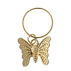 Anneaux de cheveux dorés avec pendentif papillon pour dreadlocks et coiffures nattées
