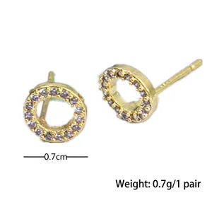 Minimalist S925 silver geometric hoop earrings with sparkling cubic zirconia pavé