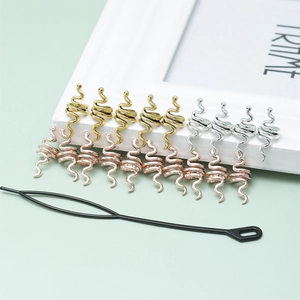 Hiphop Alloy Spiral Snake Dreadlock Hair Beads Butterfly Pendant Hair Rings For Women Girls Braid Hair Accessories Jewelry