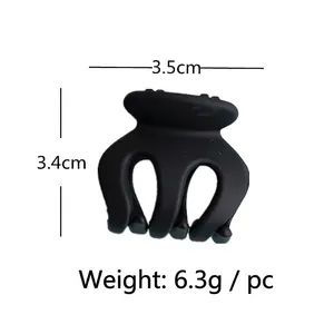 Matte black claw clip for high ponytail, 3.5cm small shark hair clip for women