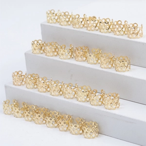Boho Metal Hollow Dreadlock Hair Rings Gold Geometric Braiding Jewelry Accessory For Women Streetwear Headwear Accessory