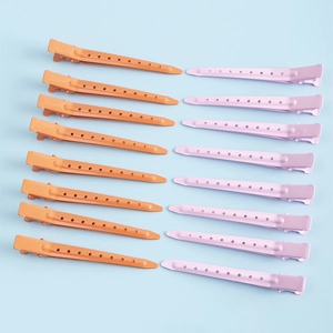 Lot de 16 pinces à cheveux géométriques minimalistes en métal orange et violet clair