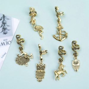 Set de bijoux de cheveux hibou ethnique en or vintage avec accessoires en spirale