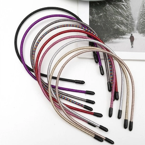 Slim Candy Color Headband For Women Kids Simple Anti-Slip Resin Hair Band Glossy Thread Wrapped Hair Hoop Accessory