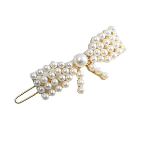 Barrette papillon en perles élégante avec pampilles dorées pour femmes et jeunes filles
