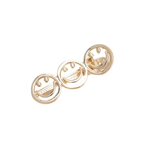 Elegant gold hollow smiley face metal hair clip for women with polished finish