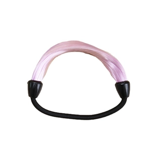 Élastique à cheveux avec mèche de cheveux synthétiques rose pour coiffure élégante