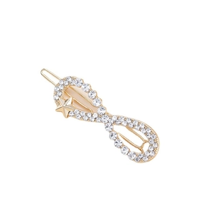 Barrette élégante en forme d'infini avec strass brillants et un élément étoile dorée