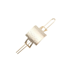 Modern hollow metal hair clip with brushed gold finish for women minimalist style