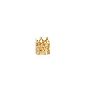 Golden crown hair ring with intricate hollow patterns for dreadlocks styling accessories