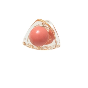 Pinza de pelo conejo con gran perla coral y clip transparente para niñas y niños
