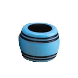 Blue cylindrical dreadlock hair beads with black stripes for DIY hair jewelry accessories