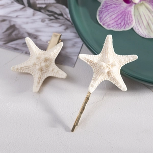 Realistic Starfish Hair Clip Marine Style Gold Electroplated Metal Alligator Clip Bobby Pin Women Beach Vacation Accessory