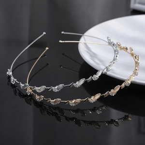 Elegante Cerchietto Sottile in Metallo per Donna Dolce Occhio di Gatto Strass Design Foglia Copricapo Stile Fata Accessori Capelli Festa