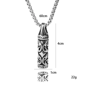 Collier vintage en acier inoxydable avec pendentif hexagramme et chaîne perlée de 60 cm