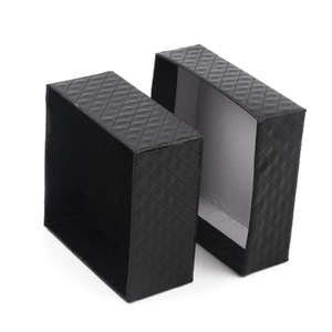 Luxury black quilted leather jewelry box with velvet lining for rings and necklaces