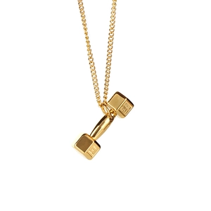 Collier Pendentif Haltère de Sport en Alliage pour Hommes Femmes Bijoux de Fitness Chaîne Gourmette Accessoires