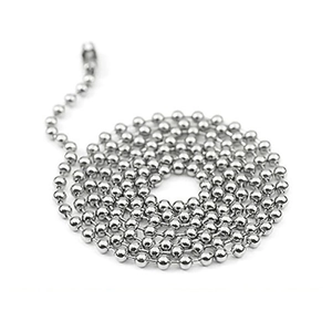 Polished silver beaded necklace ball chain jewelry for women in a spiral layout