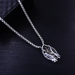 Vintage Gothic hooded assassin pendant with stainless steel chain for men's necklace