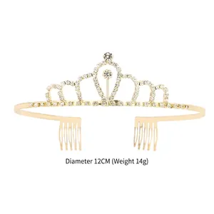 Eleganter Legierung Strass Krone Haarreif Für Damen Mädchen Glänzendes Kristall Diadem Mit Haarkamm Für Hochzeit Party Performance Haarschmuck