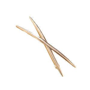 Minimalist gold alloy hair clips with slender geometric cross design for daily styling