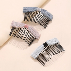 Pettine per Capelli con Fiocco in Pizzo Stile Coreano per Donna Bambini Elegante Fiocco in Tessuto Accessori per Capelli Fatto a Mano Decorativo Copricapo