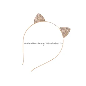 Detail van kattenoren haarband: binnendiameter van 11,5 cm en gewicht van 17,5 g