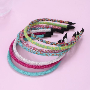 Korean Fashion Shiny Sequin Headband Multicolor Particle Hair Band Slim Plastic Resin Hair Hoop For Women Girls Accessory