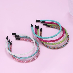 Colorful sequin headbands with beaded texture and protective tips for women and girls