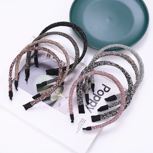 Cerchietto con Strass Scintillanti per Donna Elegante Cerchietto Sottile a Doppia Fila Cerchietto con Paillettes Accessori per Capelli Moda