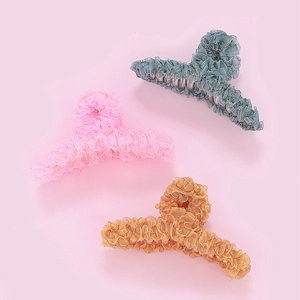 Lot de pinces à cheveux en dentelle rose bleu et orange pour coiffures élégantes