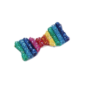 Regenbogen Pailletten Haarschleife mit bunten Streifen für Kinder und Mädchen