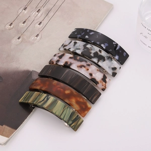 Minimalist Cellulose Acetate Hair Clip Vintage Leopard Marble Pattern Rectangle Barrette For Women Fashion Hair Accessories