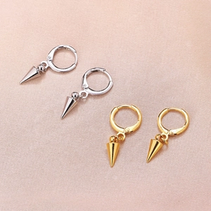 Orecchini a Cerchio con Punta in Lega Minimalista per Uomo Donna Punk Pendenti a Cono Geometrico Gioielli Unisex Regalo