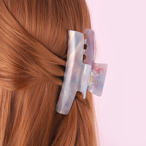 Grande pince à cheveux en acétate marbré dégradé pour femmes aux cheveux longs