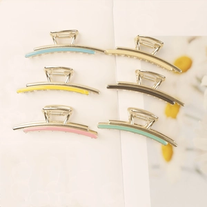 Minimalist Alloy Hair Claw Clips Korean Style Metal Shark Clips With Enamel Drip Oil Decoration Elegant Hair Accessories For Women Daily Use