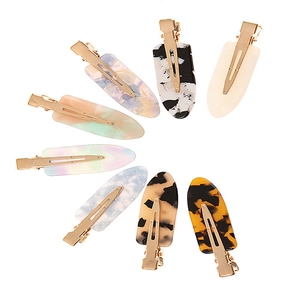 Lot de 8 barrettes à cheveux en acétate avec motifs léopard et marbre pour femmes