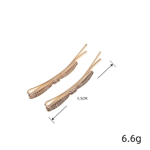 Elegante goldene Haarklammern mit Perlen und Strass 5,5cm 2er-Set für Damen