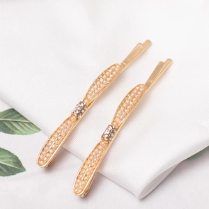 Elegante Goldene Legierung Künstliche Perle Strass Schleife Haarklammern Für Damen Koreanischer Stil Einfache Seitenhaarnadeln Set